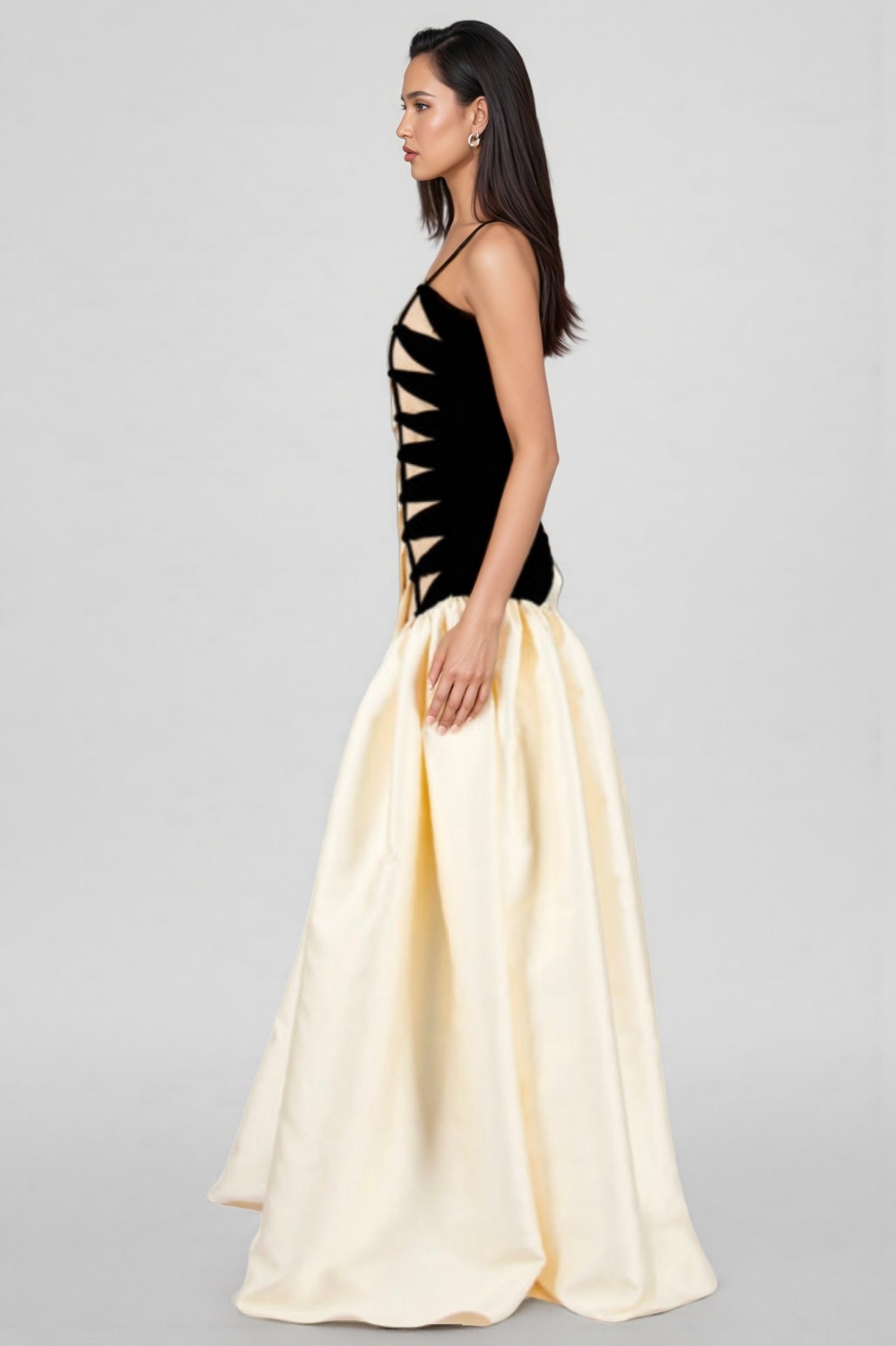 Branda Fishtail Satin Maxi Dress - View 5