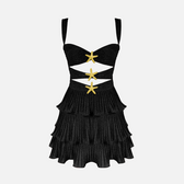 Sweetheart Cut Out Tiered Pleated Mini Dress 2