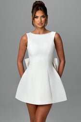 Cecila Bowknot Pearl Backless Mini Dress 2