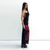 Strapless Floral Print Bodycon Maxi Dress 9