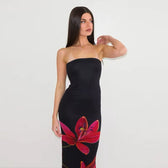 Strapless Floral Print Bodycon Maxi Dress 4