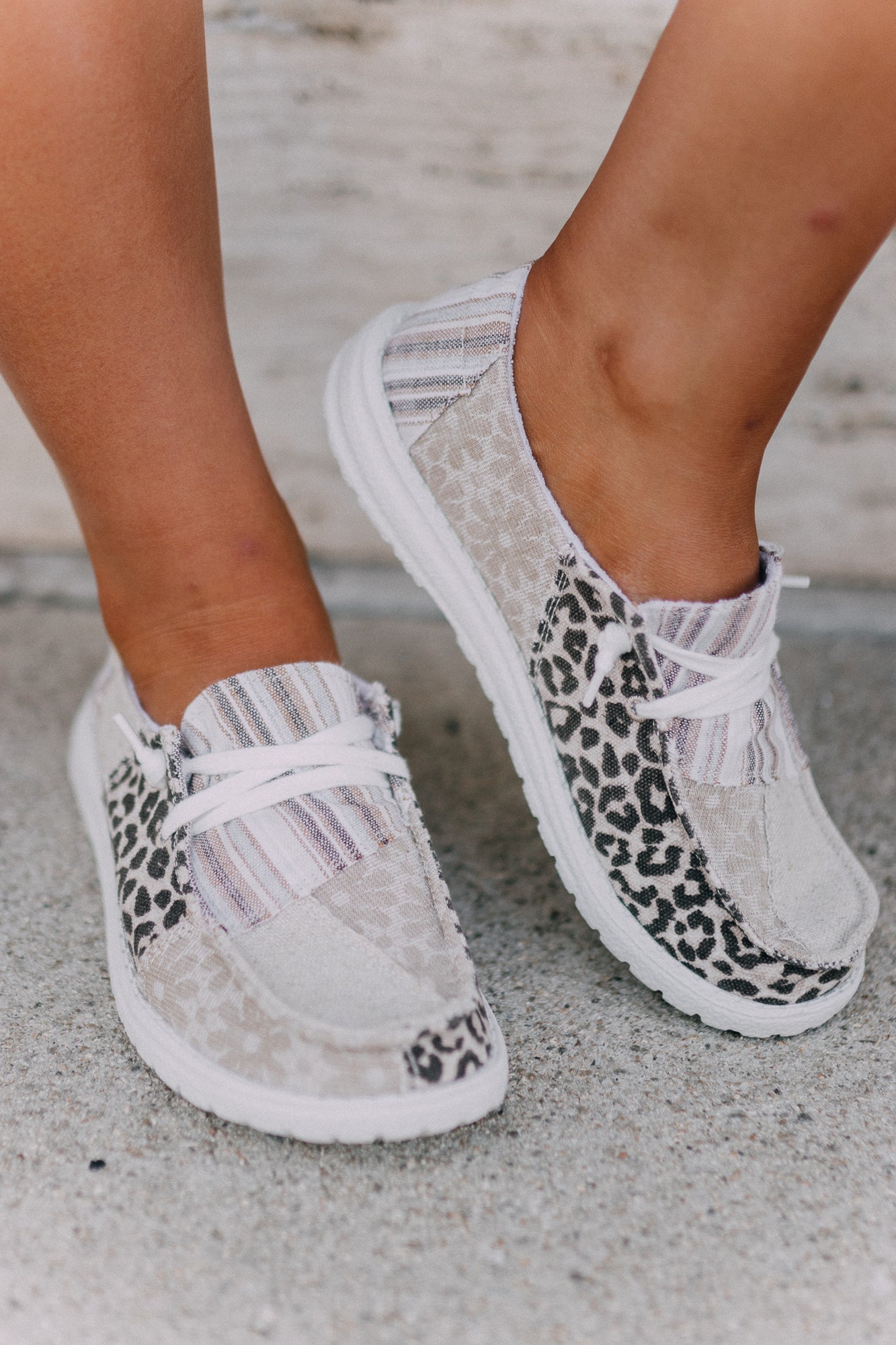 Anything But Basic Patchwork Boat Sneakers