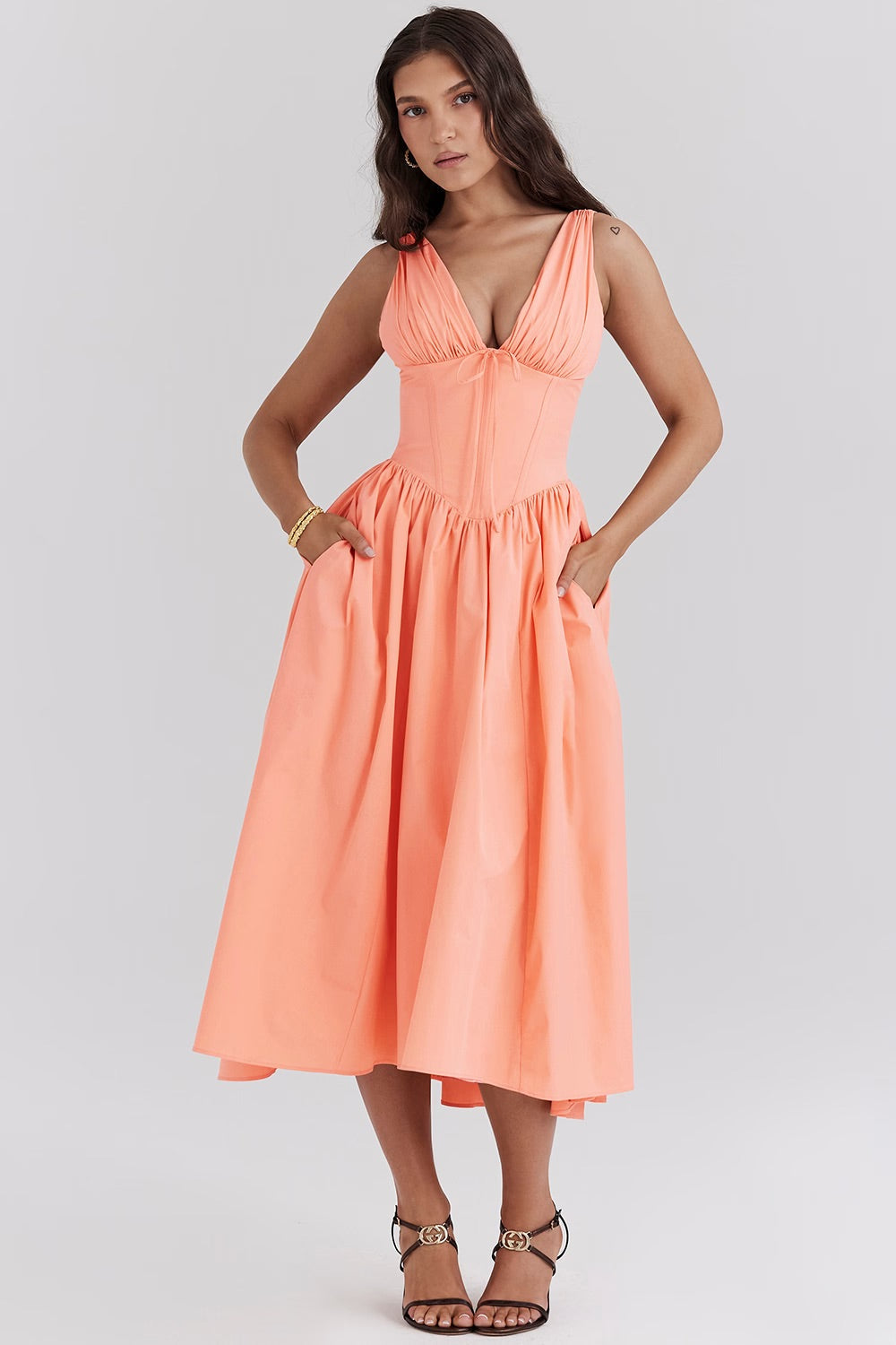 Angelica | Elegant Summer Dress Peach