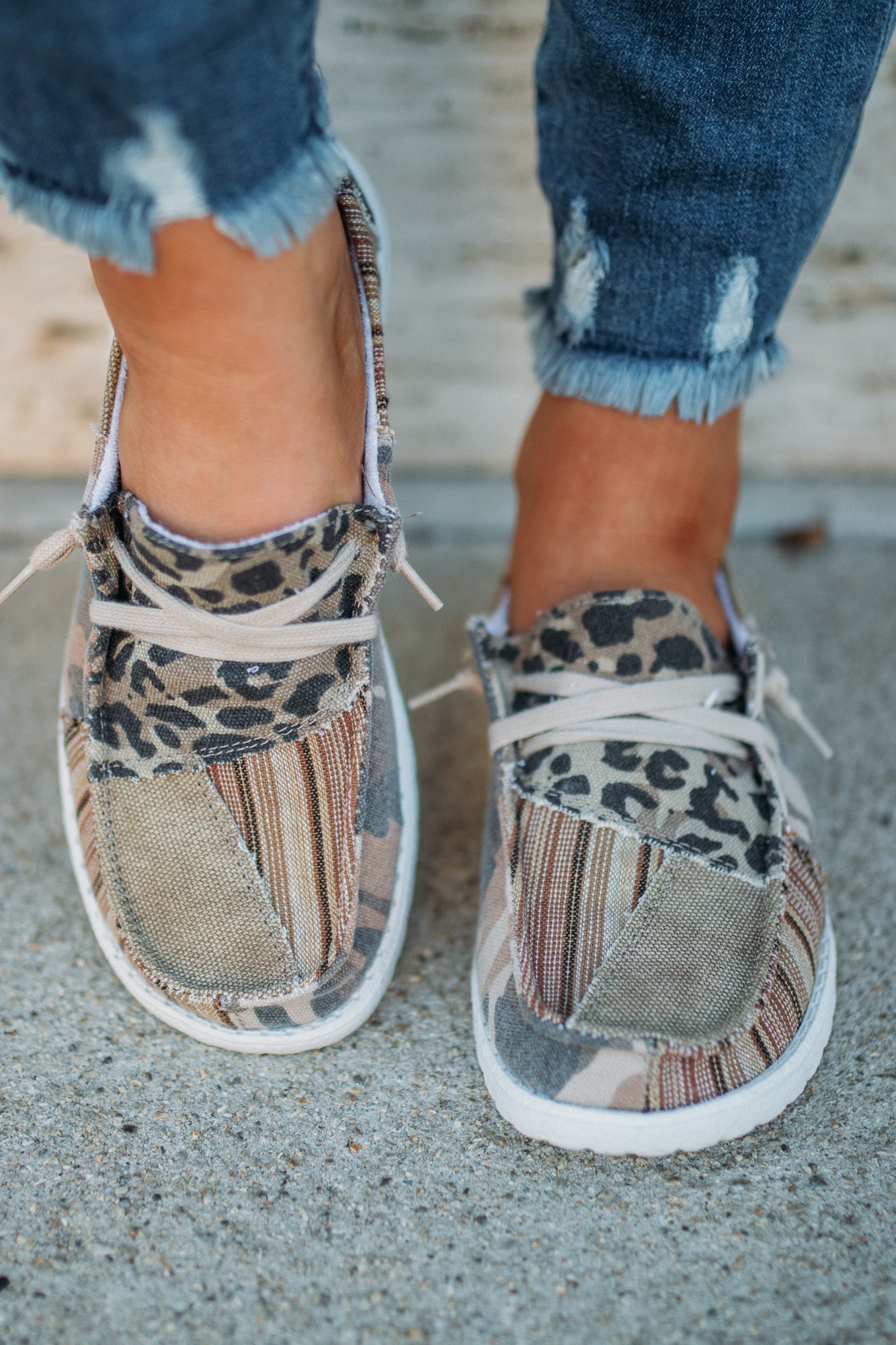 Anything But Basic Patchwork Boat Sneakers