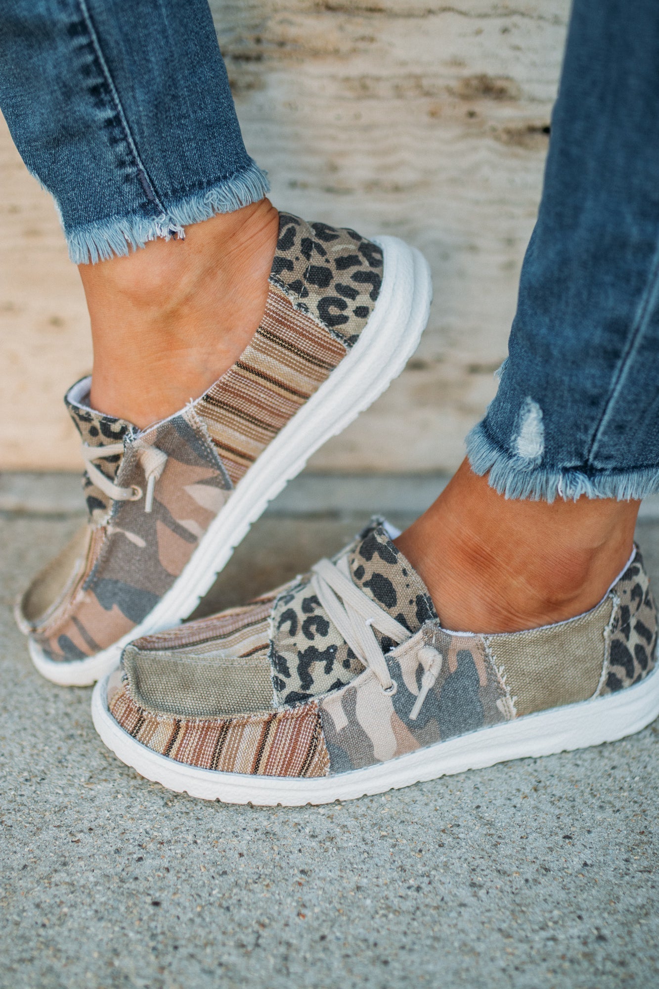 Anything But Basic Patchwork Boat Sneakers