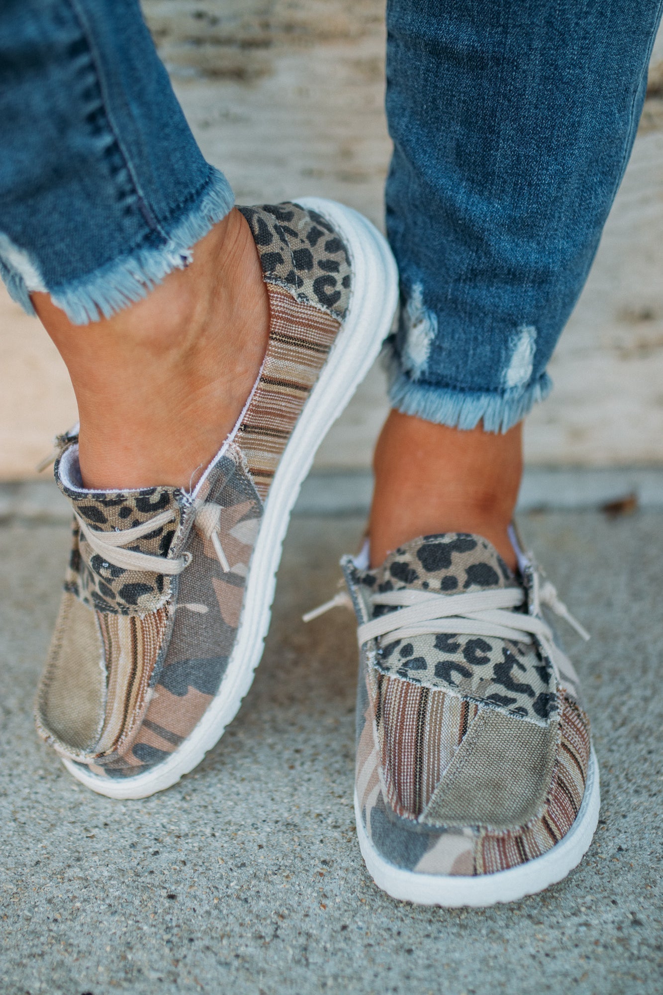 Anything But Basic Patchwork Boat Sneakers