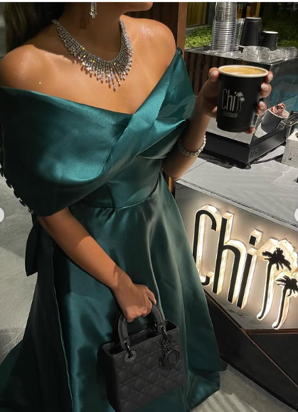 Charming Off The Shoulder Satin Evening Dress cc910