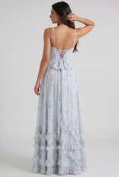 Floral Corset Spaghetti Strap High Split Maxi Dress 4