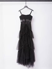 Inaya Mesh Maxi Dress In Black 6