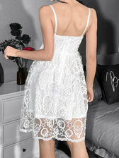 Gothic Mesh White Prom Aesthetic Midi Lolita Emo Waist in Suspender Dress 6