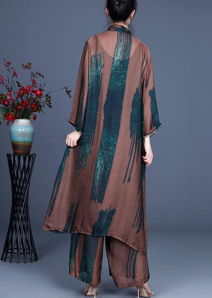 Italian Coffee Casual Summer Chiffon Vacation Dresses