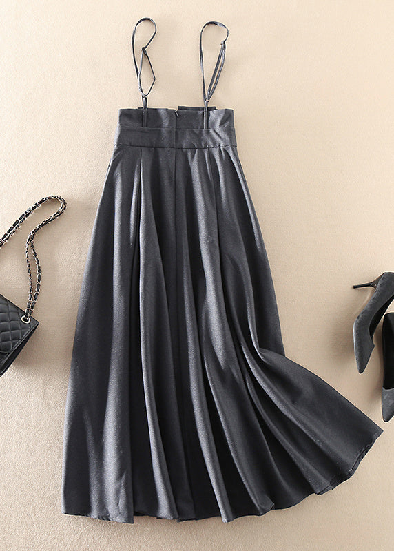 Spaghetti Strap Pleated High Waist Shimmer Satin Maxi Gown