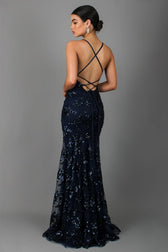 Sequin V-Neck Backless Maxi Dress 2