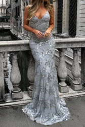 Sequin V-Neck Backless Maxi Dress 5