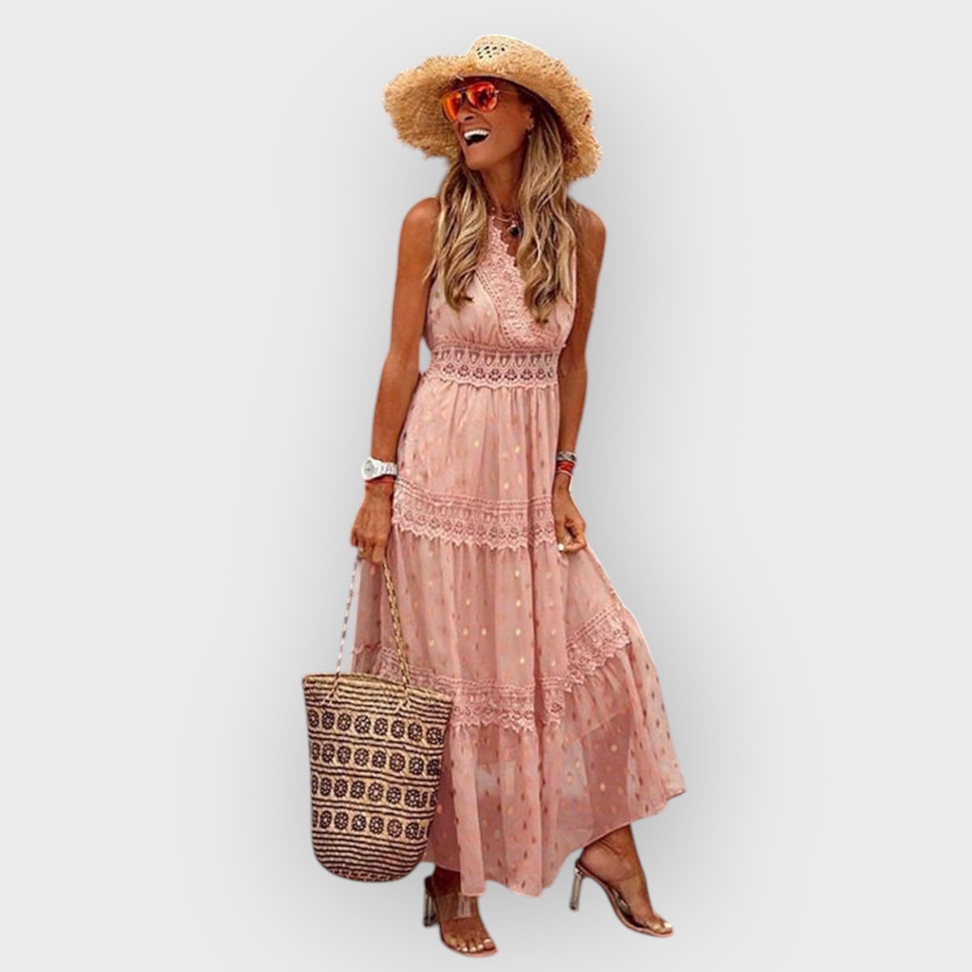 Alice | Summer Maxi Dress for Women Pink