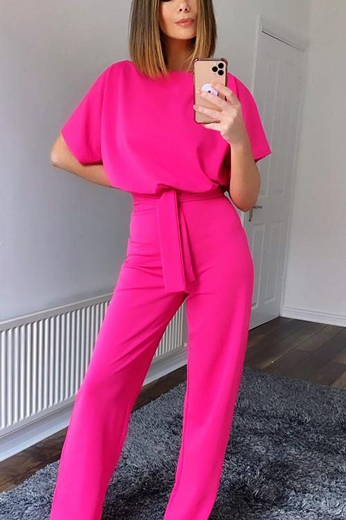 Short Sleeve Knot Jumpsuit