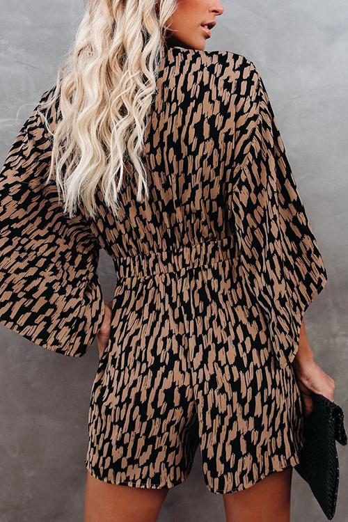 Print Bat Knot Romper