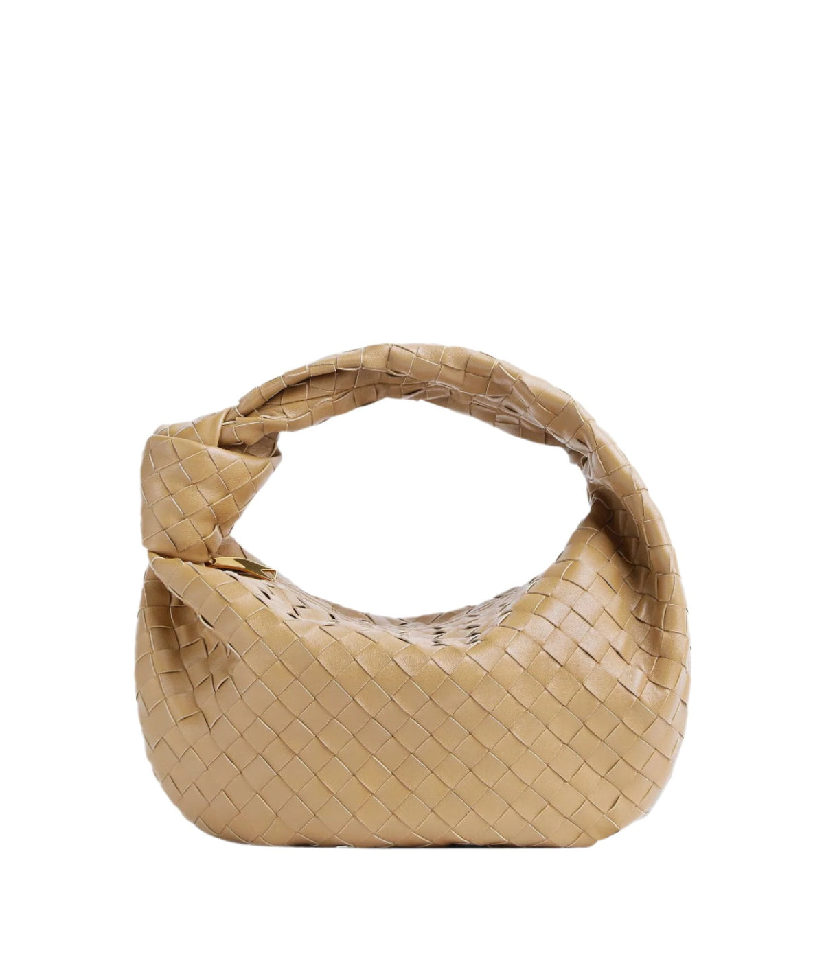 Woven Knot Handle Slouchy Hobo Bag