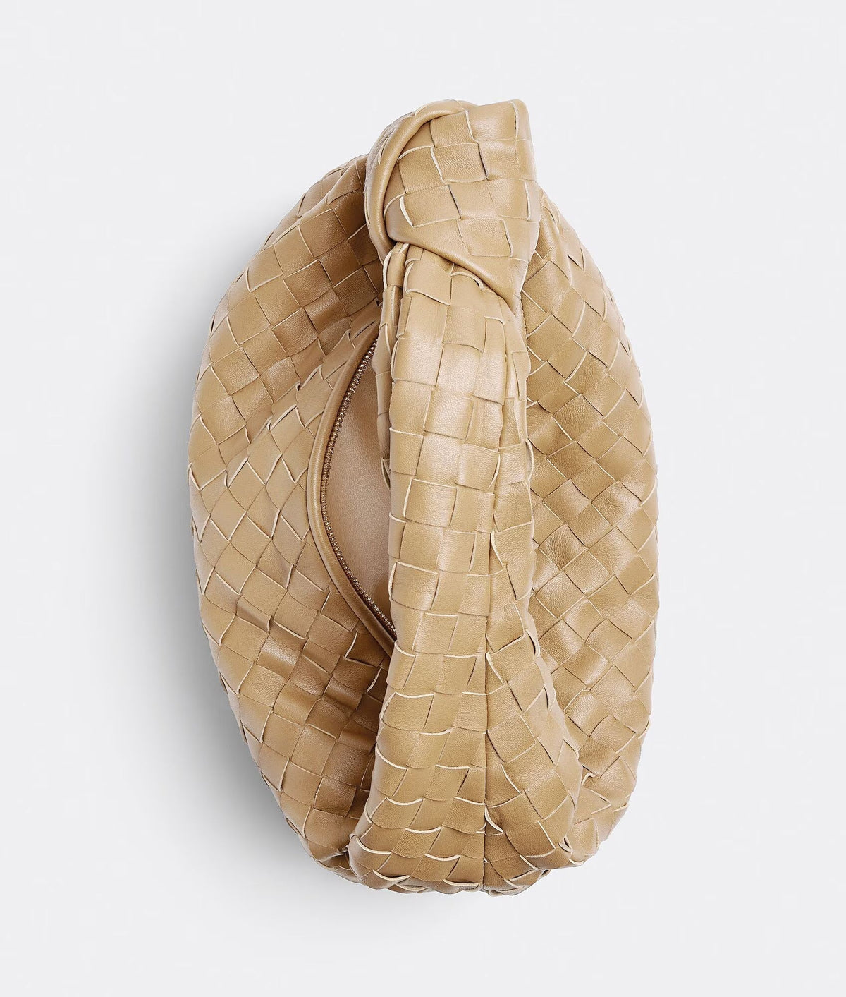 Woven Knot Handle Slouchy Hobo Bag