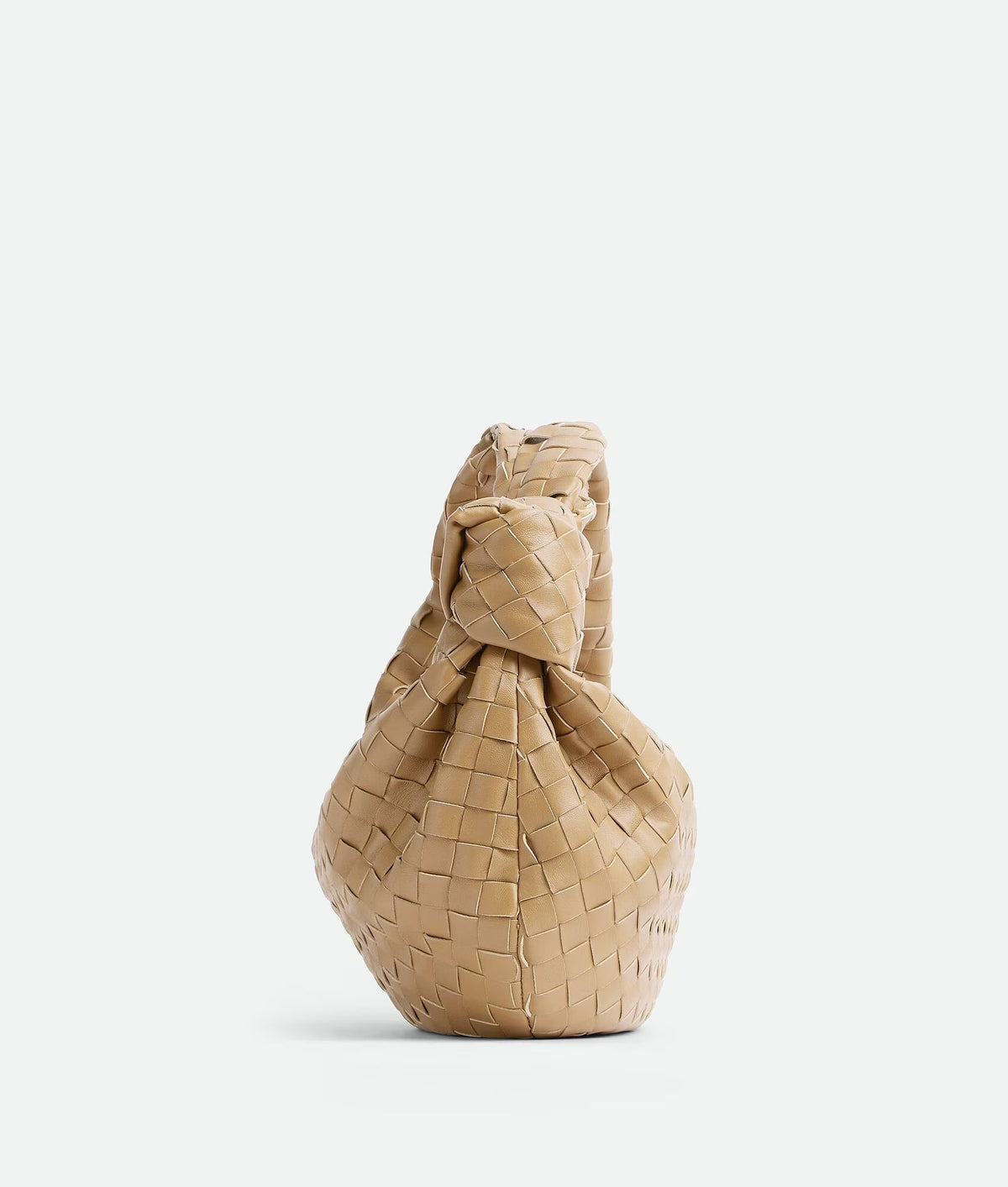 Woven Knot Handle Slouchy Hobo Bag