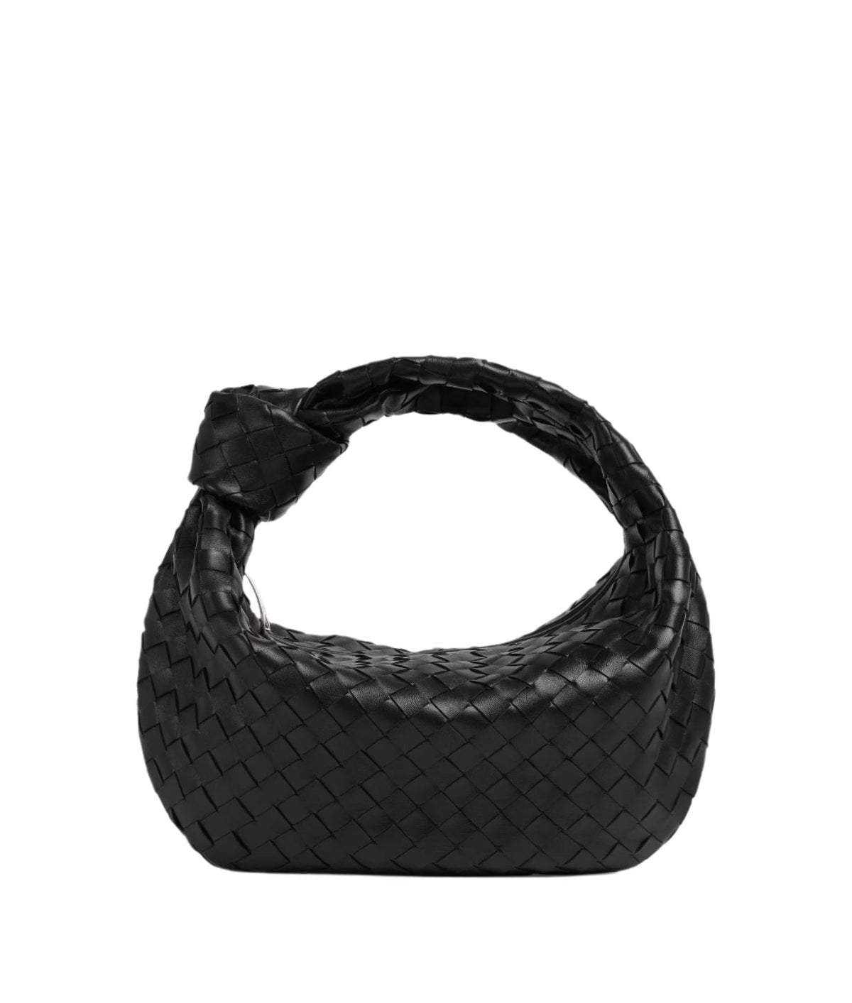 Woven Knot Handle Slouchy Hobo Bag