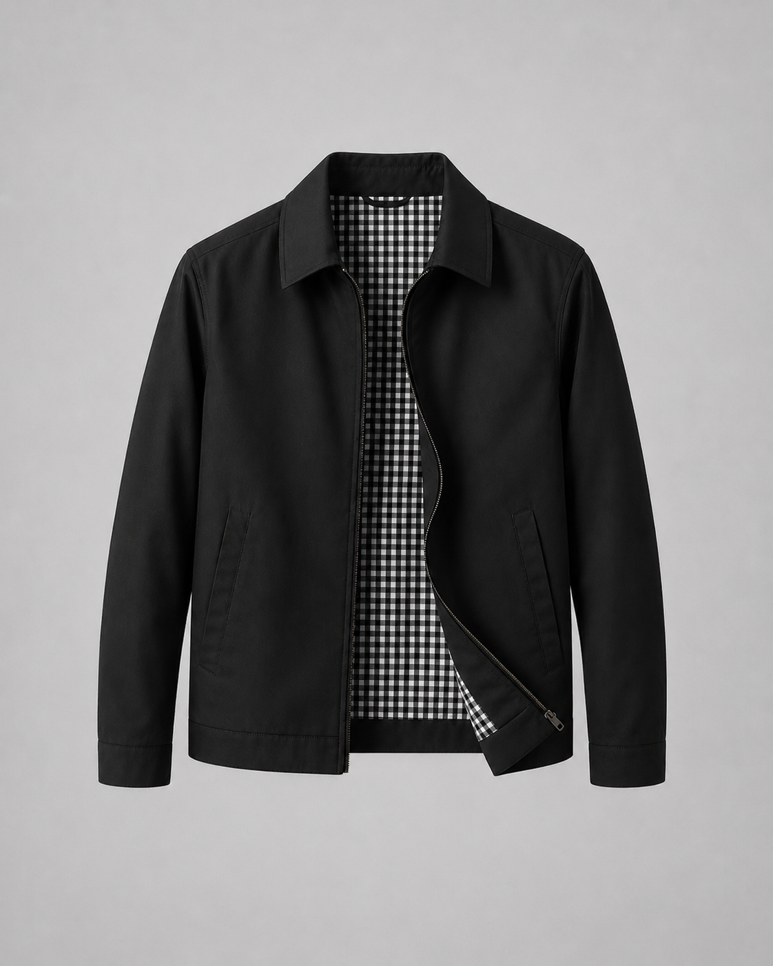 Men’s Lightweight Harrington Jacket – Check Lining
