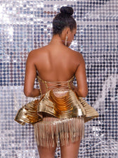 Jahdiel Strapless Crystal Fringe Mini Dress 5