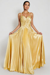 Saga Gold Beaded Maxi Slip Dress - View 4
