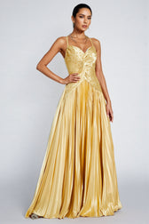 Saga Gold Beaded Maxi Slip Dress - View 5