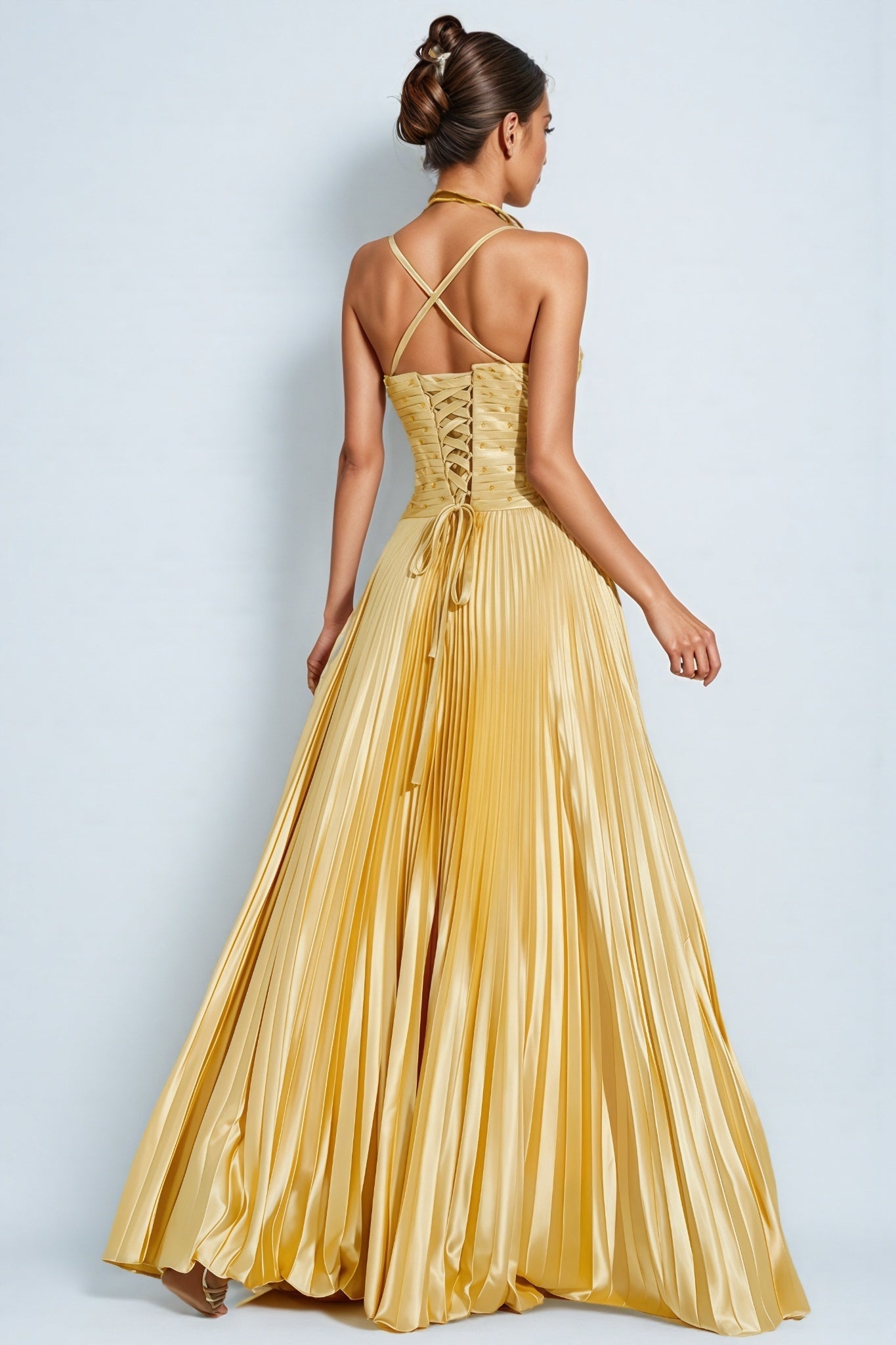 Saga Gold Beaded Maxi Slip Dress - View 7
