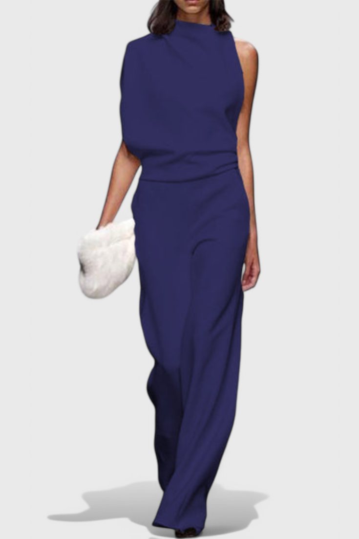 One Shoulder Wide Leg Jumpsuit