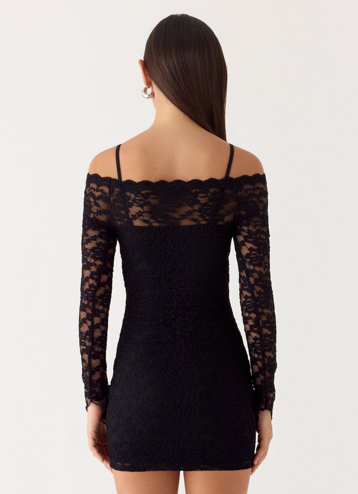 Just This Once Lace Mini Dress Black