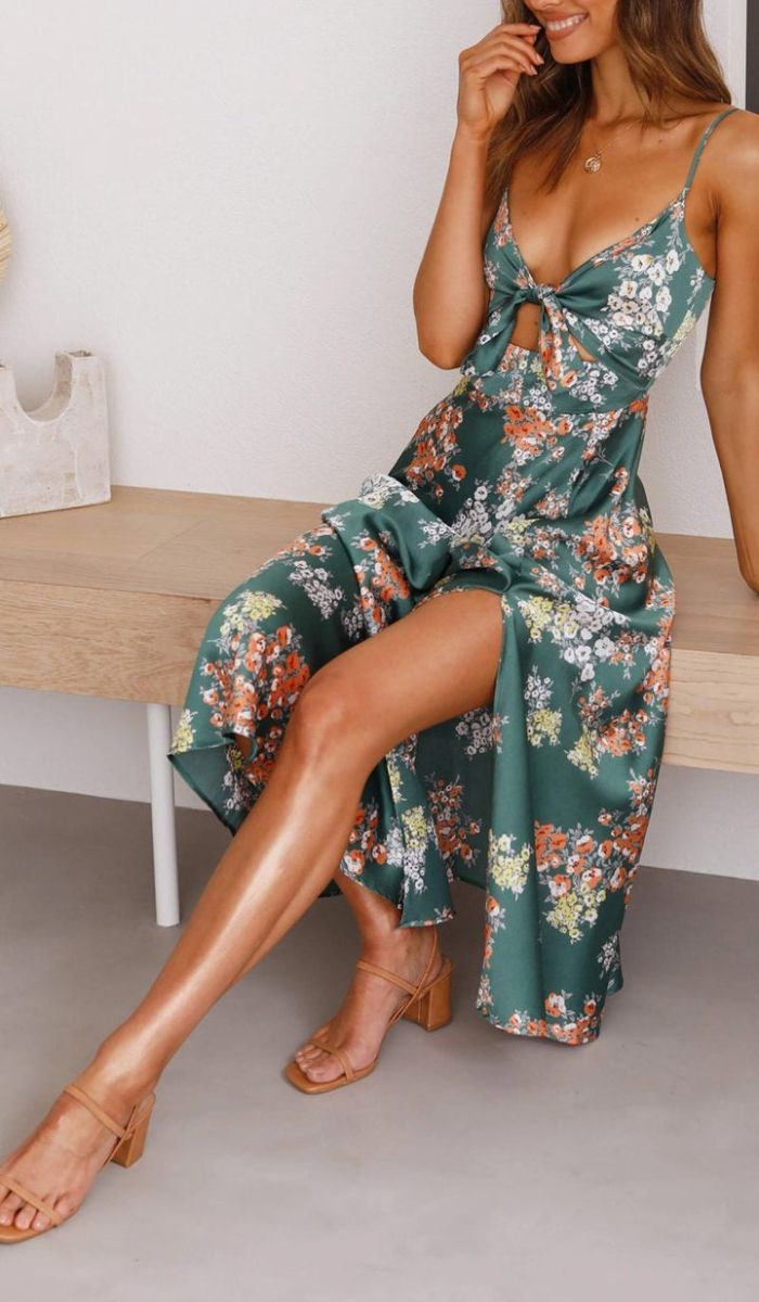 Johana Exclusive Floral Print Dress Elevated Occasion Wear