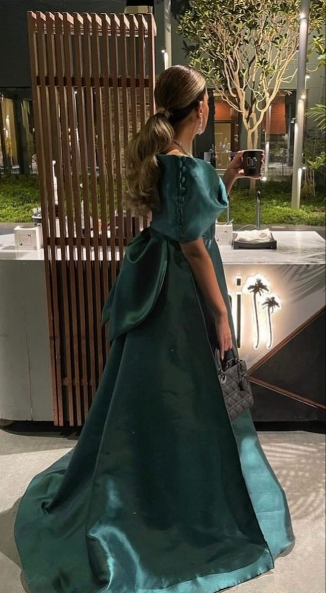 Charming Off The Shoulder Satin Evening Dress cc910