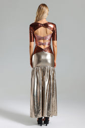 Metallic Cut Out Maxi Dress - View 7