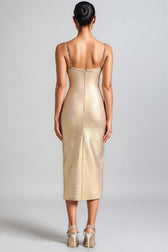 Alistair Pearls Cut Out Slit Midi Dress - View 3