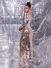 Kellan Long Sleeve Embellished Split Maxi Dress 5