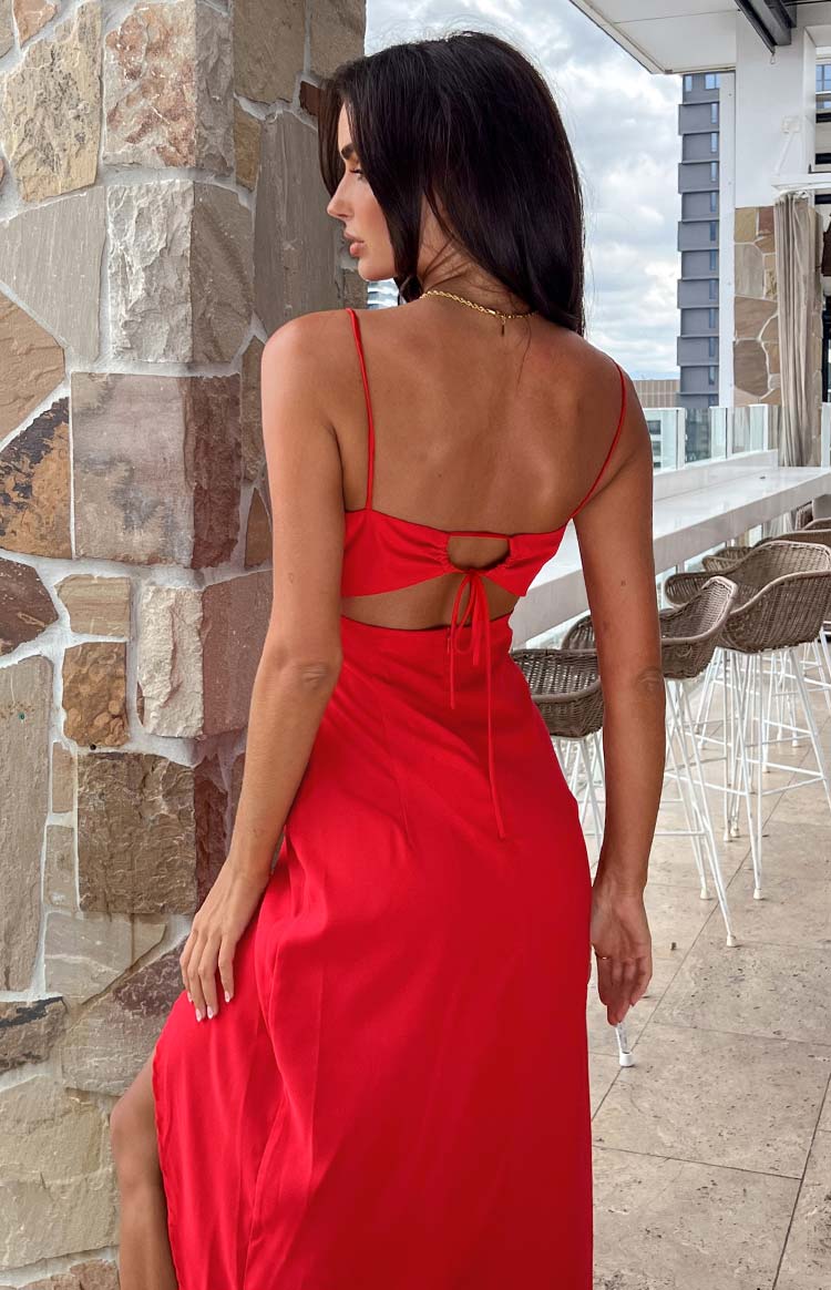 Spaghetti Strap Ruched Bust Wrap Front Split Midi Dress 8