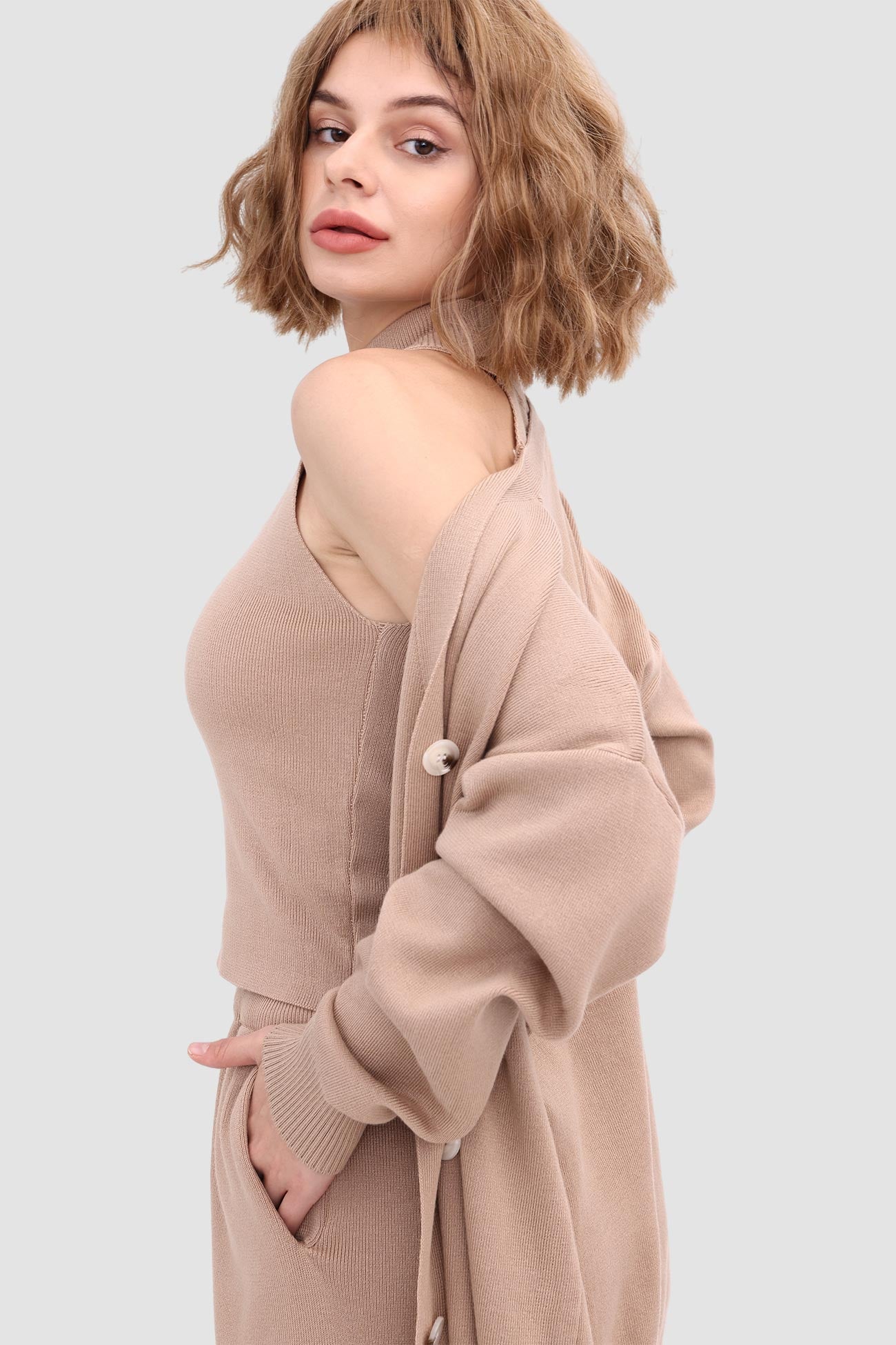 Hilda Knitted Crop Tank Classic Dress with Premium Casual Styling