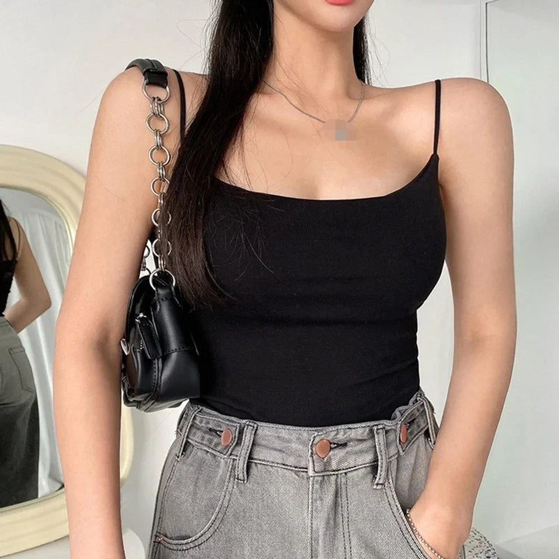 Sweet Slim UNeck Solid Color Tank Top