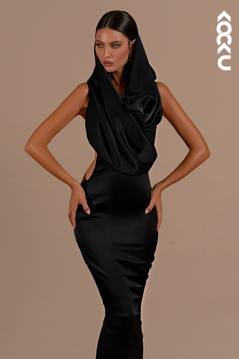 L2158 - Mermaid/Trumpet Scoop Sleeveless Satin Long Formal Evening Dress