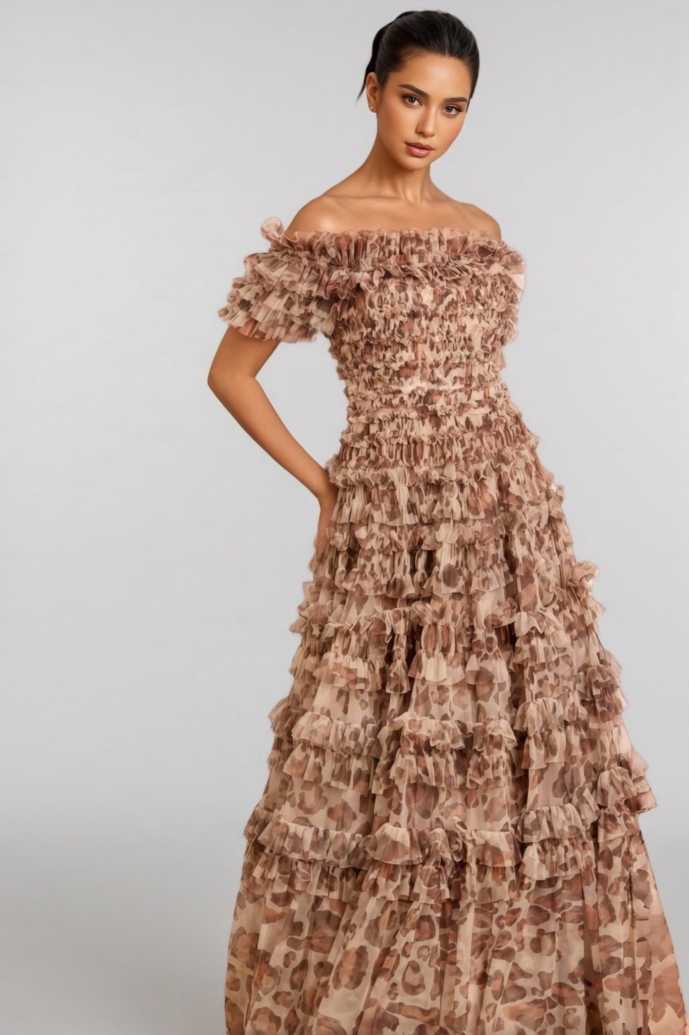 Aislinn One Neck Mesh Maxi Dress