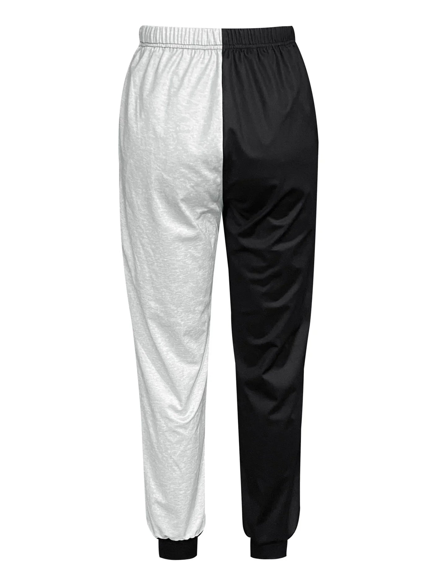 Color Block Jogger Letter Patchwork Print Knitting Slant Pocket Pants