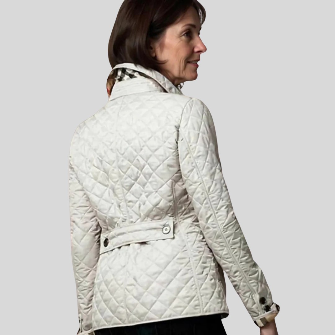 Stand Collar Quilted Button Front Jacket