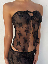Lace Bustiers Corsets Strapless Off Shoulder Tubes Party Mesh Tank Mini Vest New Tank Top