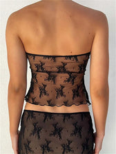 Lace Bustiers Corsets Strapless Off Shoulder Tubes Party Mesh Tank Mini Vest New Tank Top
