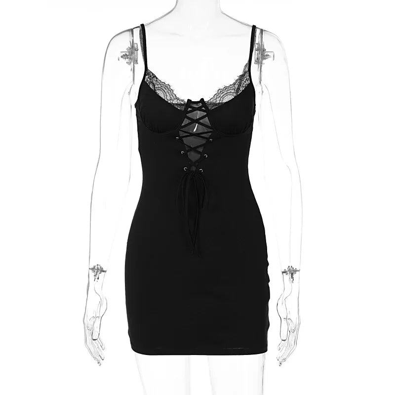Backless Lace Mini Dress
