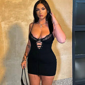 Backless Lace Mini Dress