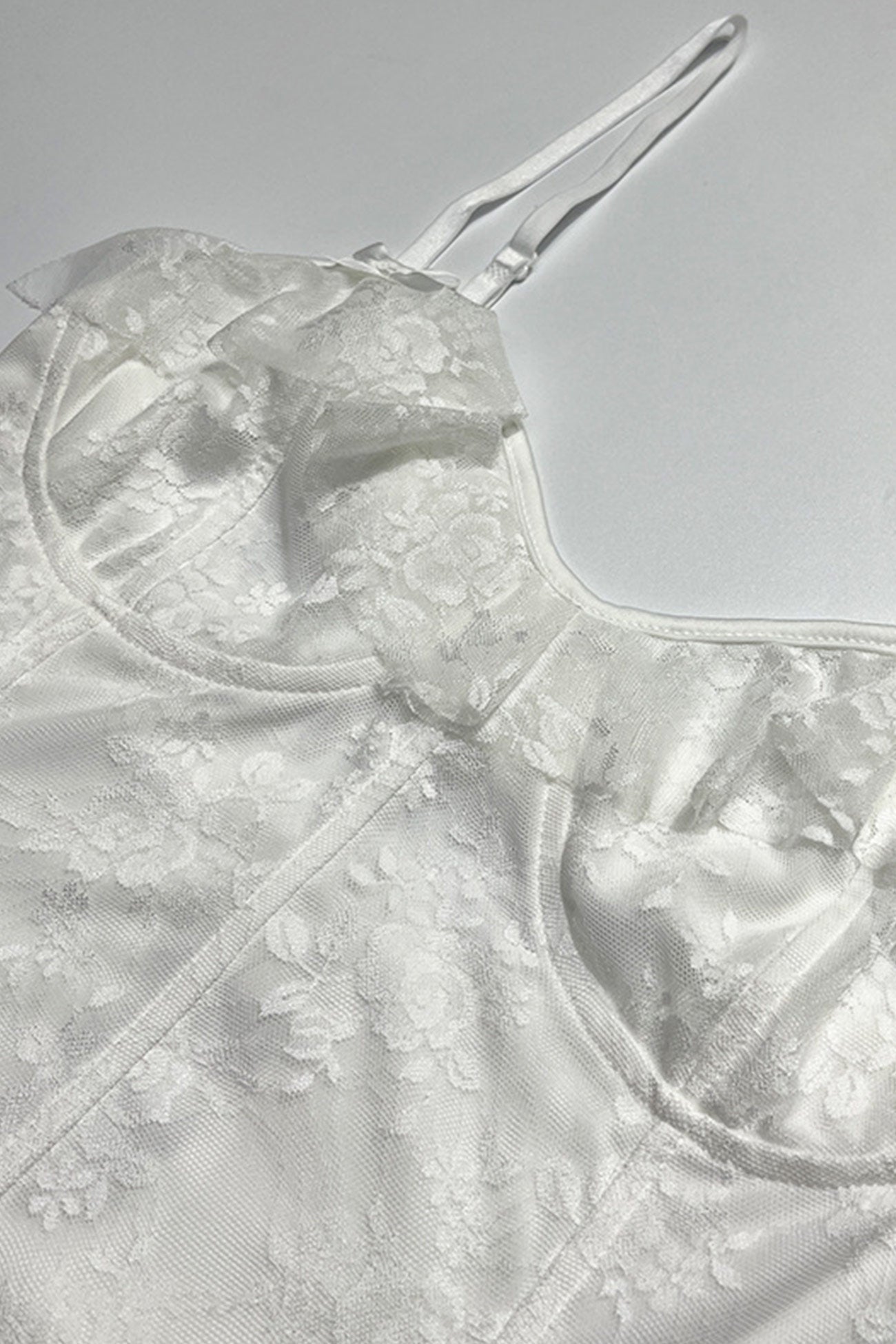 Lace Tiered Ruched Cami Dress 7