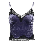 Deep V-Neck Lace Bodycon Crop Top